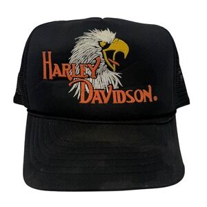 Harley Davidson Screaming Eagle Vintage 70s Adjustable Fit Trucker Snapback Hat